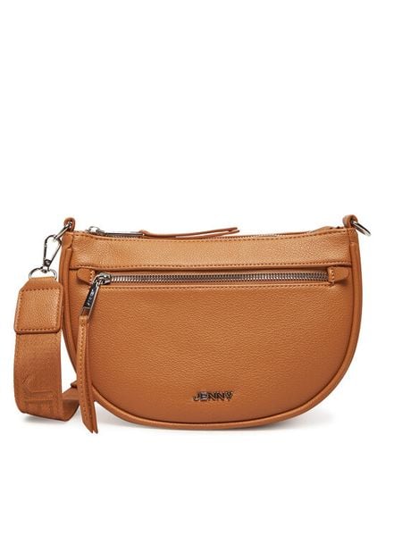 JENNY Torebka C-JNY-M-002-08 Brązowy. Brązowe listonoszki Jenny, bez wzorów, z materiału, bez dodatków. Za 129,99 zł.