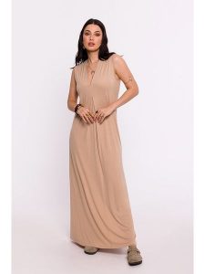 Be Wear Sukienka w kolorze beżowym rozmiar: L. Brązowe sukienki Be Wear, l, bez wzorów, bez kołnierzyka, bez ramiączek, maxi. Za 158,10 zł.