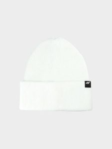 4F Czapka beanie w kolorze białym rozmiar: onesize. Białe czapki 4f, bez wzorów, ze splotem. Za 57,06 zł.