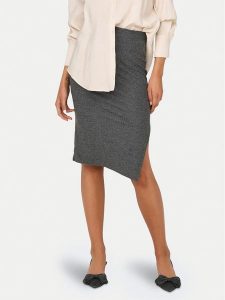 ONLY Spódnica ołówkowa Emma 15233600 Szary Slim Fit. Szare spódnice ONLY, m, bez wzorów, z syntetyku. Za 59,99 zł.