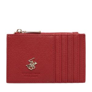 Etui na karty kredytowe Beverly Hills Polo Club. Czerwone portfele Beverly Hills Polo Club, bez wzorów. Za 59,99 zł.