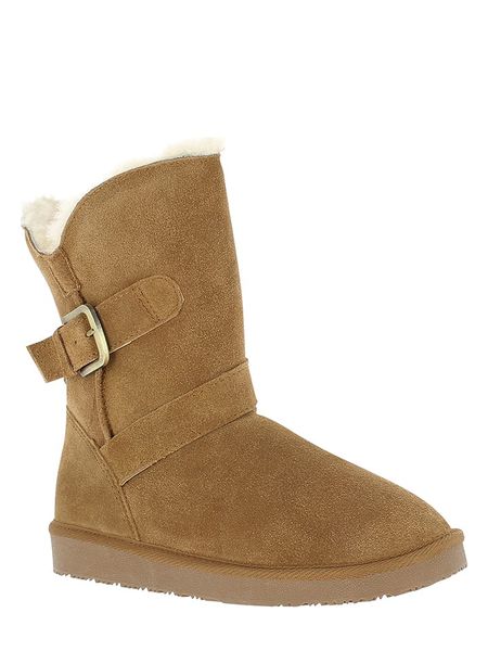 Gooce Skórzane kozaki zimowe "Blume" w kolorze jasnobrązowym rozmiar: 39. Brązowe kozaki Gooce, na zimę, bez wzorów, ze skóry, bez obcasa, bez zapięcia. Za 209,33 zł.