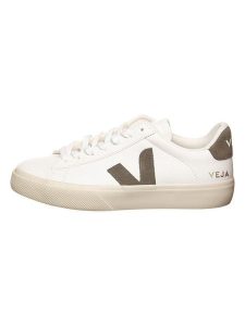 Veja Skórzane sneakersy "Campo" w kolorze biało-oliwkowym rozmiar: 37. Białe trampki Veja, bez wzorów, bez zapięcia. Za 404,14 zł.