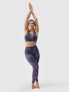 4F Legginsy do jogi i pilatesu z materiału z recyklingu damskie - brązowe XS. Brązowe legginsy 4f, bez wzorów, z dzianiny, z podwyższonym stanem, długie. W wyprzedaży za 99,99 zł.