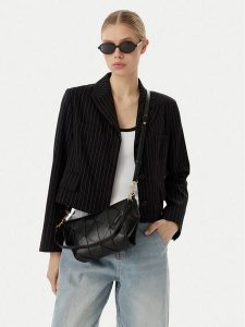 Calvin Klein Torebka Woven LV04F3546G Czarny. Czarne torebki klasyczne Calvin Klein, bez wzorów, ze skóry, bez dodatków. Za 569,99 zł.