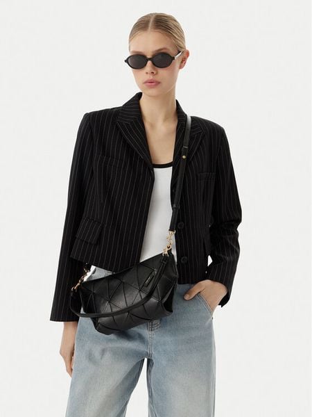 Calvin Klein Torebka Woven LV04F3546G Czarny. Czarne torebki klasyczne Calvin Klein, bez wzorów, ze skóry, bez dodatków. Za 569,99 zł.