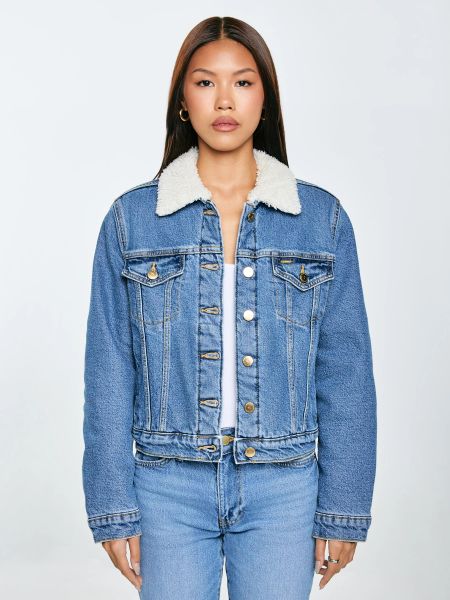 Kurtka damska jeansowa z kożuszkiem niebieska Aspen 485. Niebieskie kurtki Big Star, l, bez wzorów, z denimu, bez kaptura. W wyprzedaży za 359,99 zł.