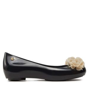 Baleriny Melissa. Czarne balerinki Melissa, bez wzorów, bez obcasa, bez zapięcia. Za 229,99 zł.