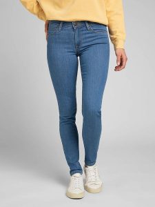 Lee Dżinsy "Scarlett" - Skinny fit - w kolorze błękitnym rozmiar: W30/L29. Niebieskie jeansy Lee, z aplikacjami, z bawełny, z podwyższonym stanem. Za 243,45 zł.