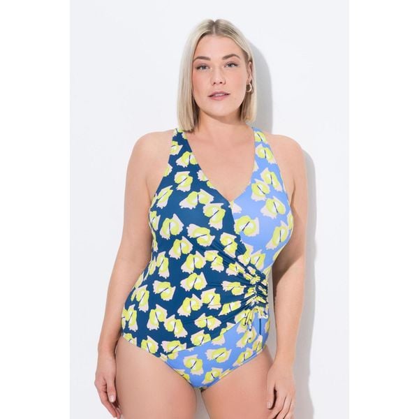 Damski Strój kąpielowy miękkie miseczki ramiączka z regulacją. Niebieskie stroje jednoczęściowe Ulla Popken, bez wzorów, z elastanu. Za 294,99 zł.