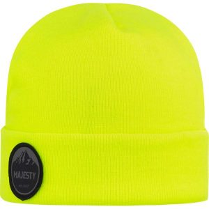 Bawełniana czapka Majesty Beanie neon yellow. Żółte czapki MAJESTY, bez wzorów, z bawełny, sportowe. W wyprzedaży za 55,49 zł.