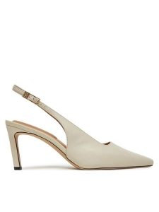 Tommy Hilfiger Szpilki Squared Toe FW0FW08636 Beżowy. Brązowe szpilki TOMMY HILFIGER, bez wzorów, ze skóry, bez obcasa. Za 499,99 zł.