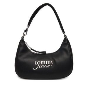 Torebka Tommy Jeans. Czarne torebki klasyczne Tommy Jeans, bez wzorów, z jeansu, bez dodatków. Za 299,99 zł.