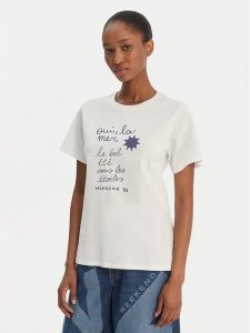 Weekend Max Mara T-Shirt Pantera 2615971032 Biały Regular Fit. Białe t-shirty Weekend Max Mara, s, bez wzorów, z bawełny, bez kołnierzyka, bez ramiączek. Za 289,99 zł.