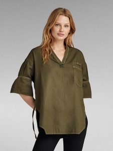 G-Star Bluzka w kolorze khaki rozmiar: S. Brązowe bluzki G-Star, s, bez wzorów, z bawełny, retro, bez kołnierzyka, bez ramiączek. Za 114,17 zł.