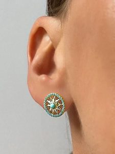 Les Favorites Pozłacane kolczyki-wkrętki z kamieniami ozdobnymi rozmiar: onesize. Żółte kolczyki Les Favorites, pozłacane. Za 108,99 zł.