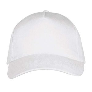 Czapka Z Daszkiem Z 5 Panelami Long Beach. Białe czapki SOL'S, bez wzorów. Za 29,99 zł.