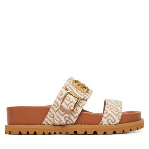 Klapki Liu Jo. Brązowe klapki Liu Jo, bez wzorów, bez obcasa. Za 469,99 zł.