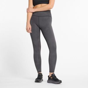 Legginsy damskie New Balance WP43258ACK – szare. Szare legginsy New Balance, bez wzorów, z materiału, z podwyższonym stanem. Za 199,99 zł.