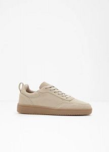 Sneakersy skórzane. Brązowe buty sportowe bonprix, bez wzorów, ze skóry, bez zapięcia. Za 147,99 zł.