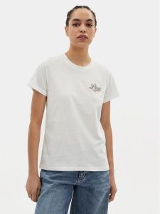 Lee T-Shirt Small Logo 112350196 Écru Regular Fit. T-shirty Lee, l, bez wzorów, z bawełny, bez kołnierzyka, bez ramiączek. Za 99,99 zł.