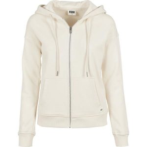 Bluza damska z kapturem Urban Classics organic terry zip-Duże rozmiary. Białe bluzy Urban Classics, bez wzorów, z kapturem. Za 298,00 zł.