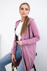 Bluza sukienkowa z kapturem ciemny różowy. Czerwone bluzy KESI, l, bez wzorów, z bawełny, z kapturem. Za 234,40 zł.