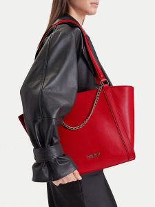 Nine West Torebka CEO-ADDISON-LH22281 Czerwony. Czerwone shopper bag Nine West, bez wzorów, bez dodatków. Za 229,99 zł.