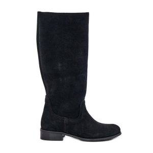Lewski Shoes Zamszowe Kozaki Damskie Do Połowy Łydki Na Zamek Lewski 3616 Czarne. Czarne kozaki bez wzorów, z zamszu, bez obcasa, na płaskiej podeszwie, bez zapięcia. Za 585,90 zł.