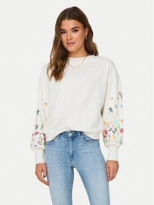 ONLY Bluza Brooke 15216364 Biały Regular Fit. Białe bluzy ONLY, s, bez wzorów, z syntetyku, bez kaptura. Za 129,99 zł.