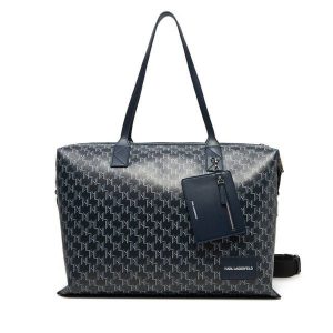Torebka KARL LAGERFELD. Niebieskie shopper bag KARL LAGERFELD, bez wzorów, bez dodatków. Za 749,99 zł.