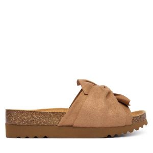 Klapki Scholl. Brązowe klapki Scholl, bez wzorów, bez obcasa. Za 339,99 zł.