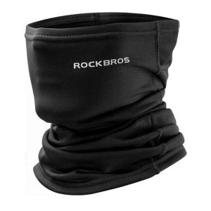Maska/komin na twarz ROCKBROS LF7759-1 wiatroszczelna, oddychająca. Czarne szaliki ROCKBROS, bez wzorów, z materiału. Za 26,00 zł.