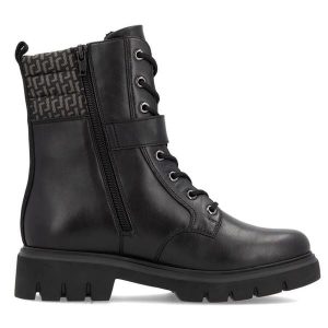 Skórzane workery damskie botki ocieplane czarne Remonte D1W71-03. Czarne botki bez wzorów, bez obcasa, bez zapięcia. Za 589,66 zł.
