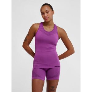 Damski tank top Hummel MT Shaping. Czerwone topy Hummel, l, bez wzorów, z tkaniny, sportowe, bez kołnierzyka, bez ramiączek. Za 138,00 zł.
