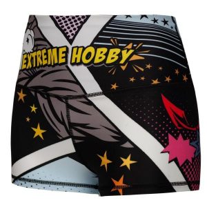 Spodenki sportowe damskie do jogi fitnessu EXTREME HOBBY COMICS. Czarne spodenki sportowe EXTREME HOBBY, s, bez wzorów, z dzianiny, do biegania. Za 149,00 zł.
