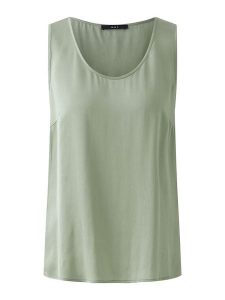 Oui Top w kolorze zielonym rozmiar: 40. Zielone topy Oui, s, bez wzorów, z wiskozy, klasyczne, bez kołnierzyka, bez ramiączek. Za 173,99 zł.