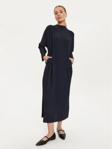 Max Mara Leisure Sukienka codzienna Faraone 2426626067 Granatowy Relaxed Fit. Niebieskie kombinezony Max Mara Leisure, na co dzień, s, bez wzorów, z syntetyku, bez kołnierzyka, bez ramiączek, proste. Za 509,99 zł.