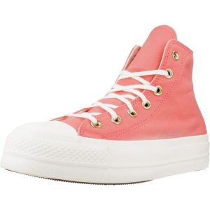 Buty CONVERSE CHUCK TAYLOR ALL STAR LIFT HI Rose. Czerwone buty trekkingowe Converse, z tkaniny, bez zapięcia. Za 252,99 zł.