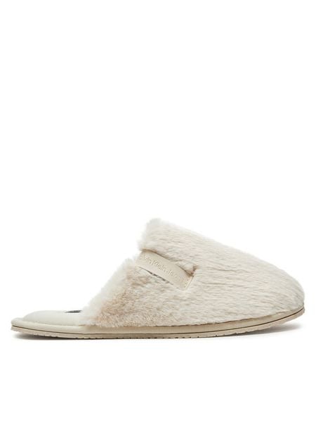 Calvin Klein Jeans Kapcie Hotel Slipper Fur After Glow YW0YW01593 Écru. Kapcie Calvin Klein Jeans, bez wzorów, z jeansu. Za 129,99 zł.