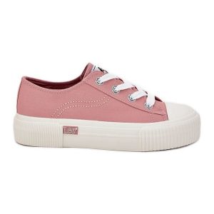 Trampki Damskie Na Platformie LEE Isla C Women Low 50251001 Różowe. Czerwone trampki bez wzorów, przed kostkę, bez zapięcia. Za 235,96 zł.