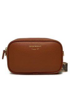 Emporio Armani Torebka EW000537 AF12103 M6030 Brązowy. Brązowe listonoszki Emporio Armani, bez wzorów, ze skóry, bez dodatków. Za 509,99 zł.