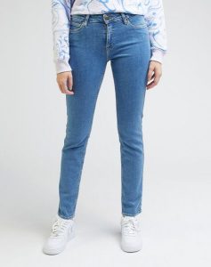 LEE ELLY DAMSKIE SPODNIE JEANSOWE JEANSY DŻINS SHREDDER BLUE L305GUB35 112330545. Niebieskie jeansy Lee, bez wzorów, z jeansu. Za 229,99 zł.