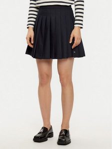Tommy Hilfiger Spódnica plisowana WW0WW43626 Granatowy Regular Fit. Niebieskie spódnice TOMMY HILFIGER, bez wzorów, z syntetyku. Za 480,99 zł.