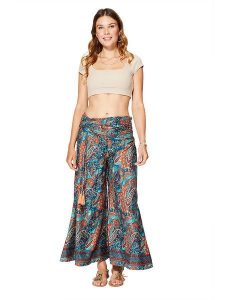 Aller Simplement Spodnie w kolorze granatowo-turkusowo-czerwonym rozmiar: 34-40. Niebieskie spodnie z wysokim stanem Aller Simplement, bez wzorów, z materiału, z podwyższonym stanem. Za 56,99 zł.