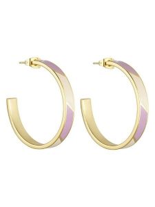 Design Letters Pozłacane kolczyki-kreole "Striped Candy" rozmiar: onesize. Różowe kolczyki Design Letters, pozłacane. Za 178,37 zł.