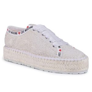 Espadryle LOVE MOSCHINO. Brązowe espadryle LOVE MOSCHINO, bez wzorów, bez obcasa. Za 799,99 zł.