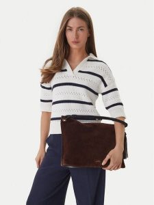 Tommy Hilfiger Torebka Th Statement Leather Bag Suede AW0AW18402 Brązowy. Brązowe torebki klasyczne TOMMY HILFIGER, bez wzorów, ze skóry, bez dodatków. Za 651,99 zł.