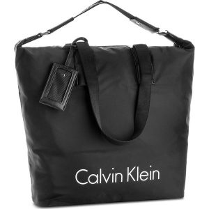 Torebka CALVIN KLEIN BLACK LABEL - City Nylon Shopper K60K603843 001. Czarne shopper bag marki Calvin Klein Black Label, z nylonu. W wyprzedaży za 389,00 zł.