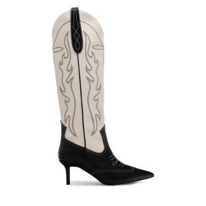 Kowbojki Nine West. Czarne buty zimowe Nine West, bez wzorów, bez obcasa, na szpilce, bez zapięcia. Za 329,99 zł.